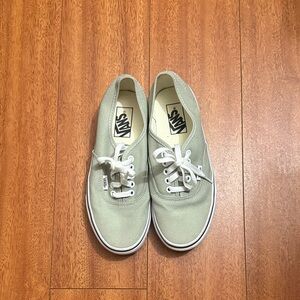 Vans Light Green Canvas Shoes with White Accents